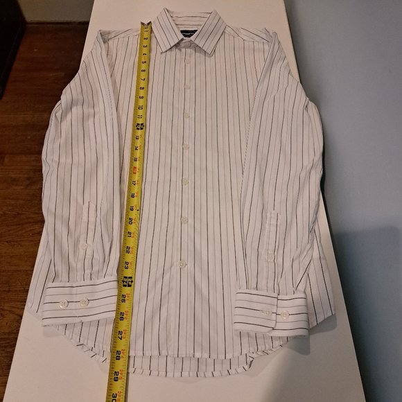 Express 1MX Extra Small Extra Slim Stretch Cotton Button Down Long Sleeve Shirt - Picture 11 of 13